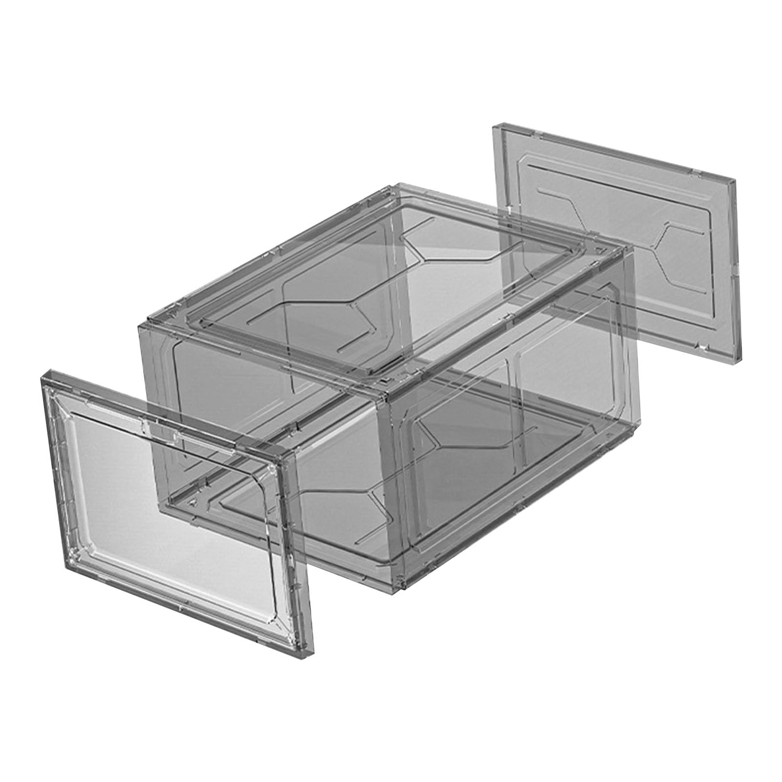 MICFENY Sturdy Clear Organizers Boxes Shoe Boxes Stackable Shoe Storage Holders for Efficient Shoe Storage