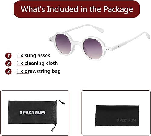 Miniatura 5 de Gafas de sol redondas estilo hippie retro pequeñas para hombres y mujeres, gafas de sol circulares vintage