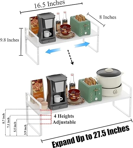 Miniatura 3 de iPEGTOP Estante organizador de estantes de cocina expandibles, estantes apilables de almacenamiento de despensa, estante elevador de especias de