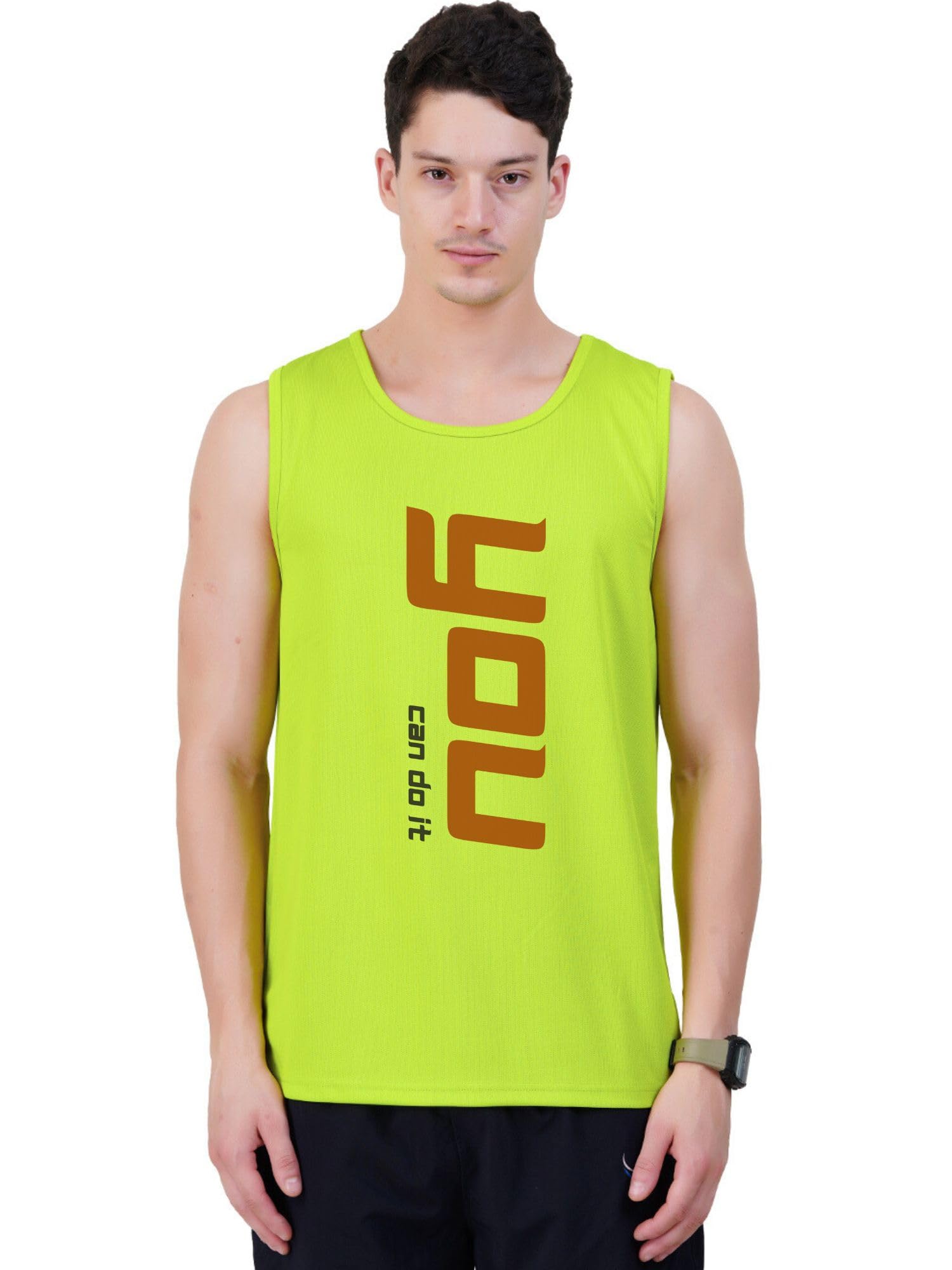 3colors 3Colours RGB Men's Sleeveless Gym Tank Top – Activewear Vest for Workout, Fitness & Leisure | Regular Fit-NCUT-You CAN DO IT-picture-38