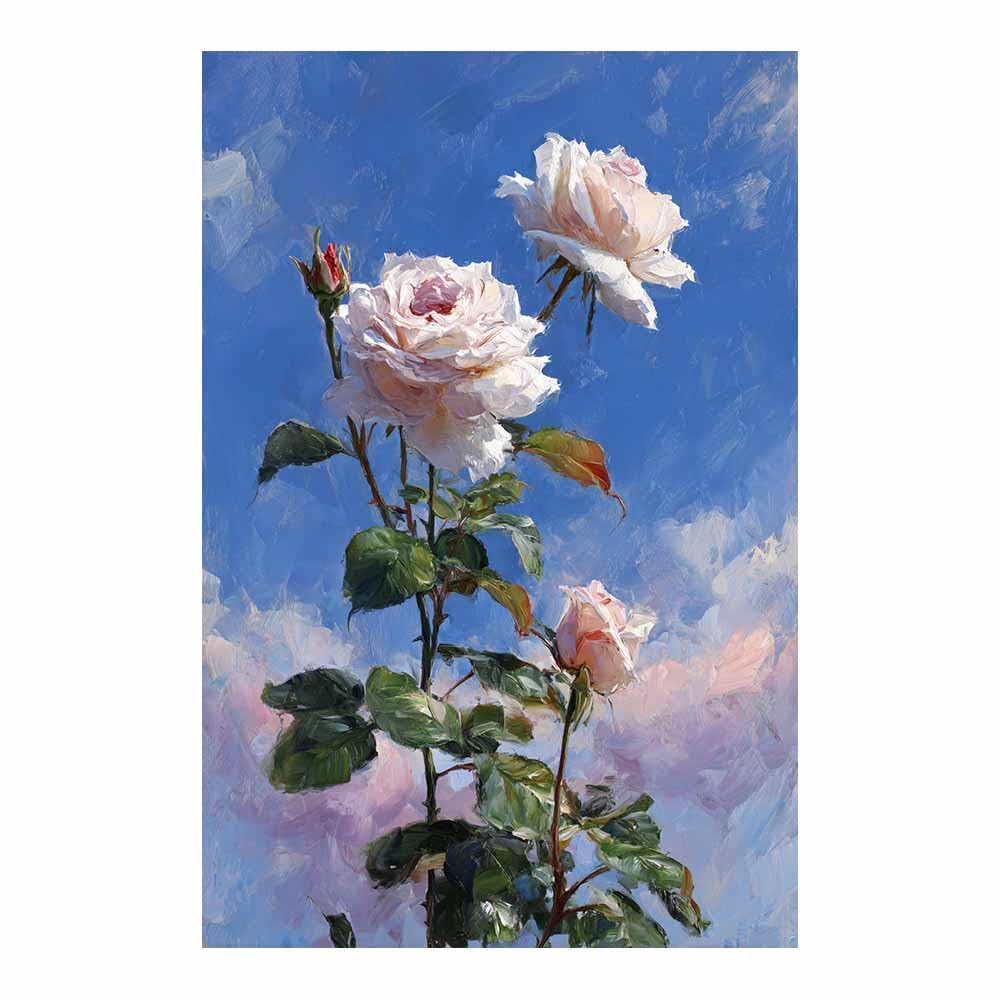 Hoqiu Multicolor Nature Wall Art Sky Ros Painting Pictures, Print Canvas Poster Decor For Living Room, Bathroom Canvas Art, For Bedroom Home Decoration.(Multicolor)-70X100cm Unframed