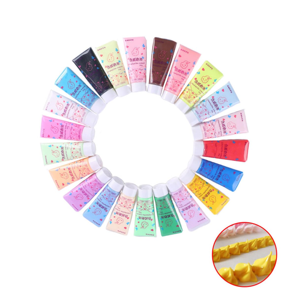 22 Pcs Kawaii Simulation Cream Glue for Phone Case DIY Each Easy to Use Store Material for Crafting Patterns and Decorations Random Color