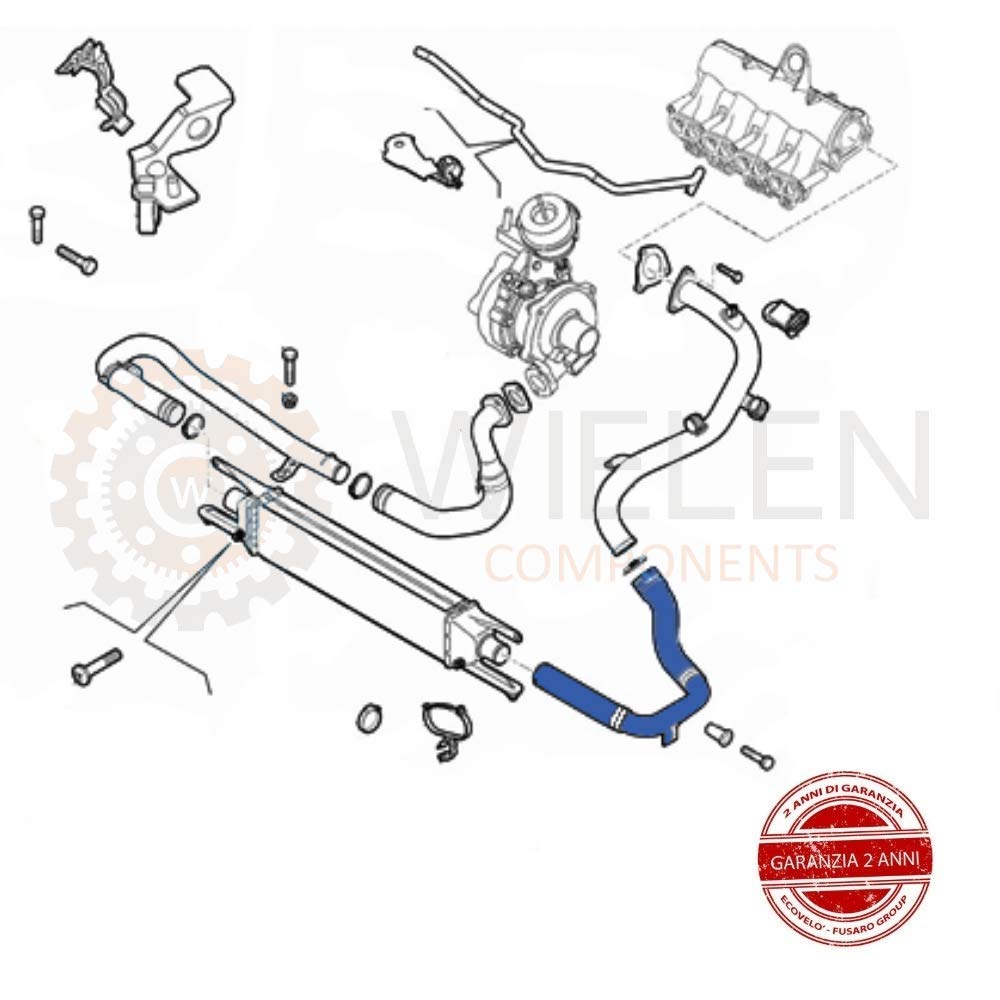 COMPATIBILE CON F I A T NEW DOBLÒ 1.6/2.0 D MJT 1600/2000 MULTIJET KIT MANICOTTI INTERCOOLER TUBO TURBO TURBINA ARIA 51832089