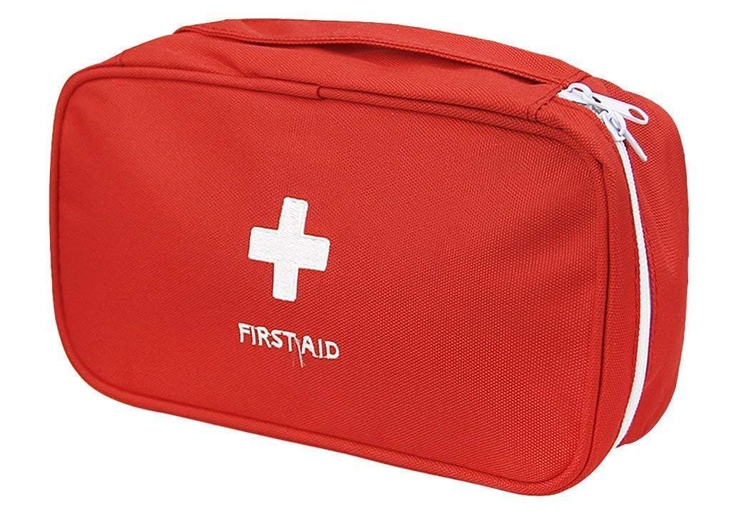 First Aid Bag, Empty Medical Storage Pouch for Home, Travel, Camping, Hiking, Canvas, Red, Large-image-11