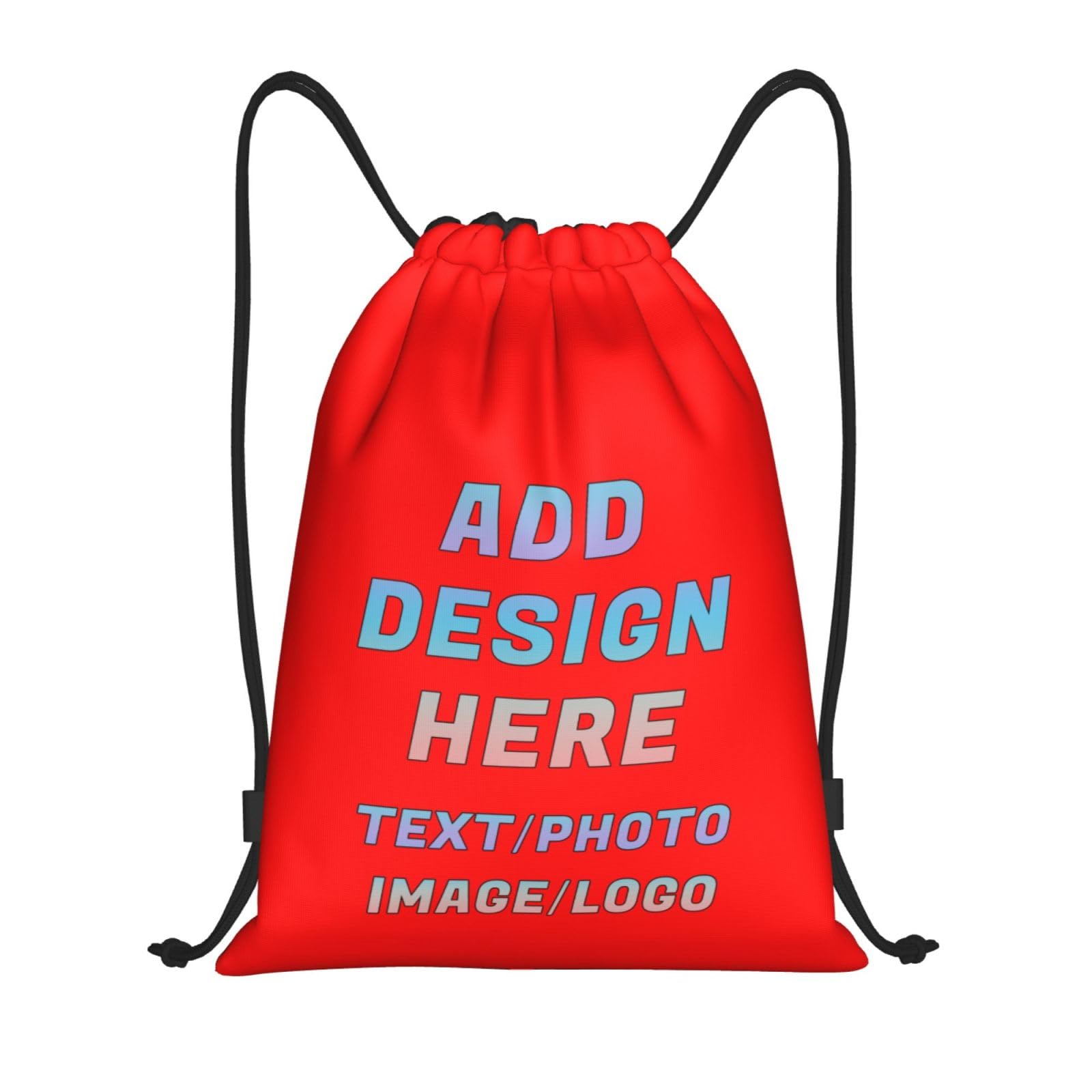 ROHBVMN Personalised Backpack,custom Drawstring Bag for Men and Women, Swimming Bag, Waterproof Backpack Add Photo/Logo/Text, Ideal for the Gym and Everyday Use.