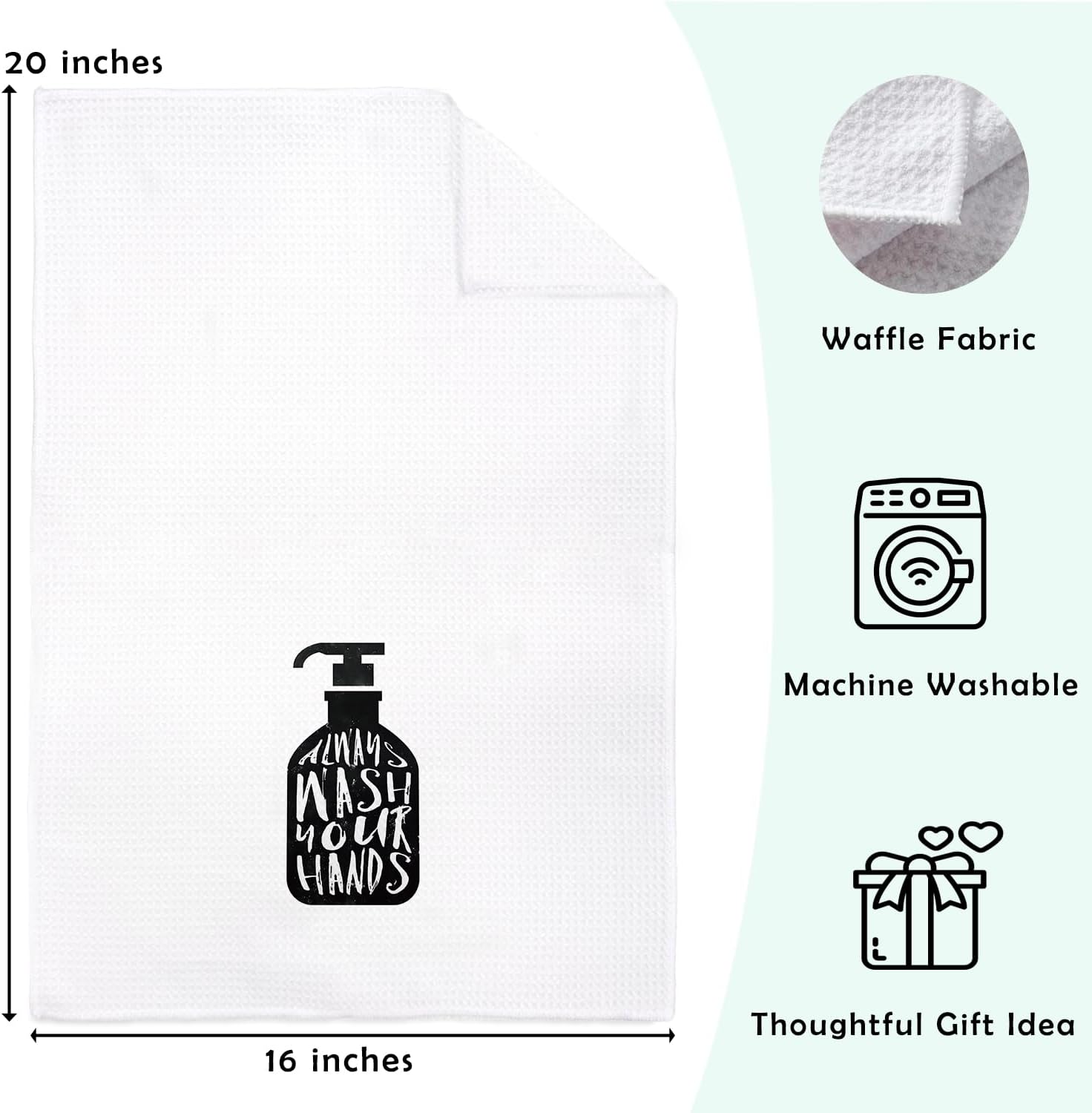 Funny Hand Towels for Bathroom, Funny Quote Wash Your Hand Bathroom Decor, Guest Towel Hanging Kitchen Dish Towel, 16x24 Inch - Image 6