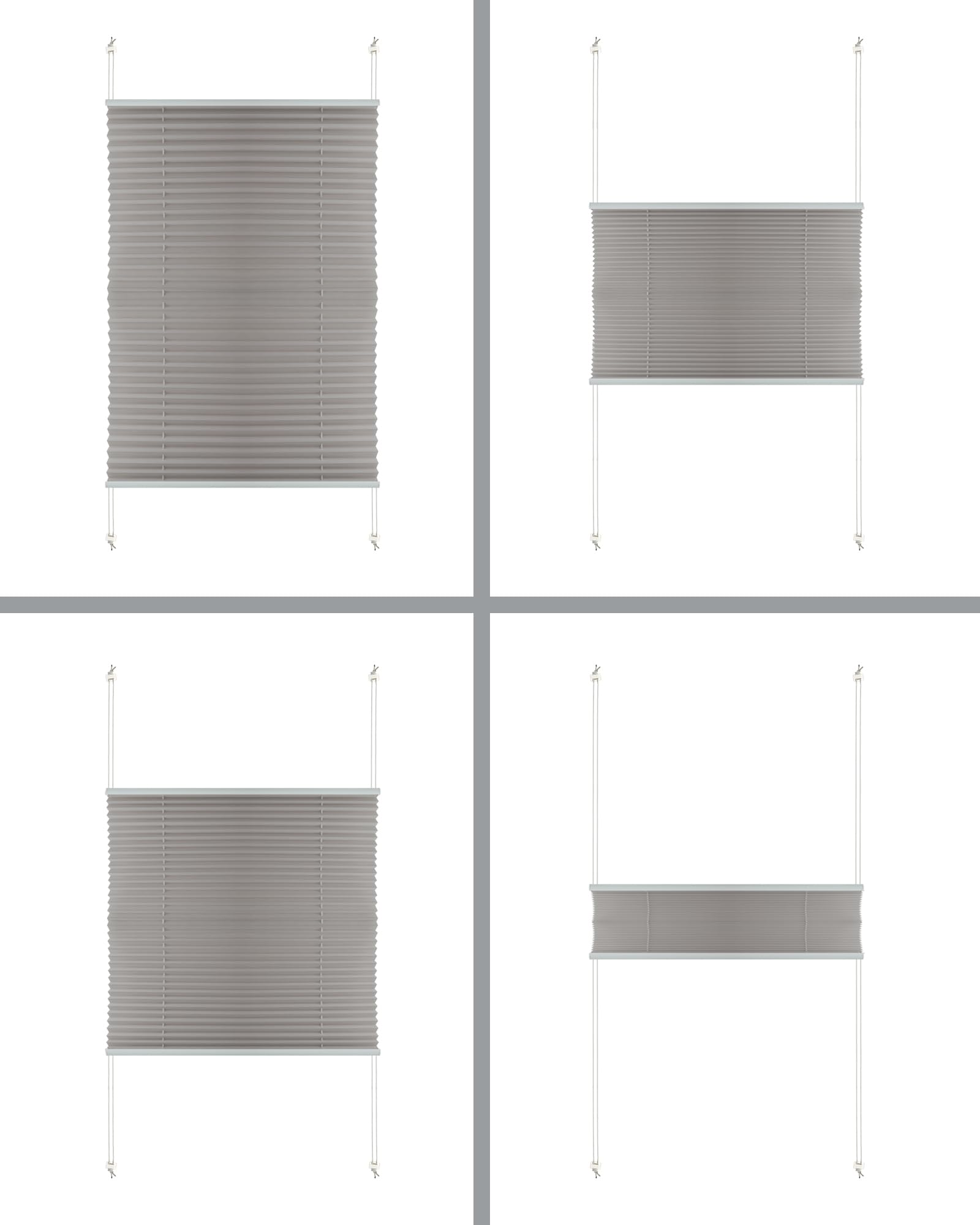 Tenda Plissettata Avvolgibile - Senza Forature Per Finestre, Vari Misure