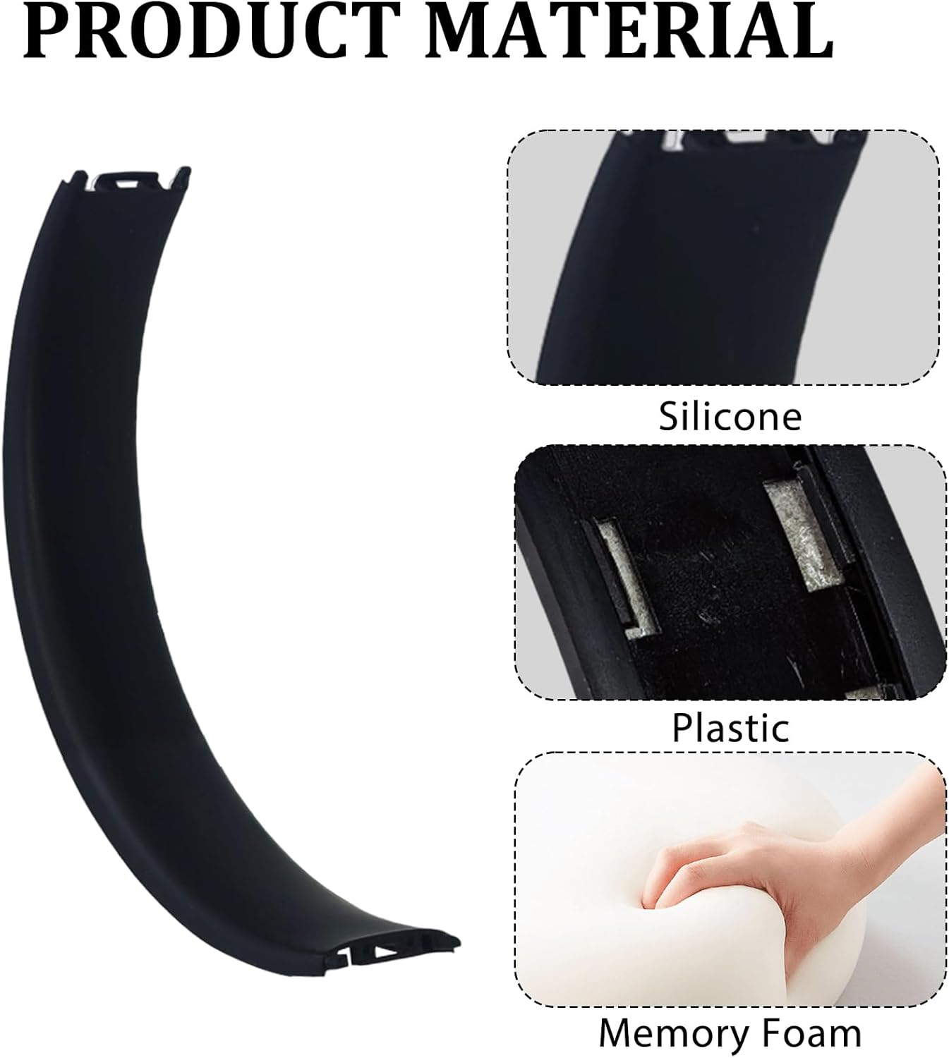 Studio3 Replacement Headband & Hinge & Cushion Replacement for Beats Studio 3 Headphone,Durable Parts Accessories Repair Kit Set(Matte Black)