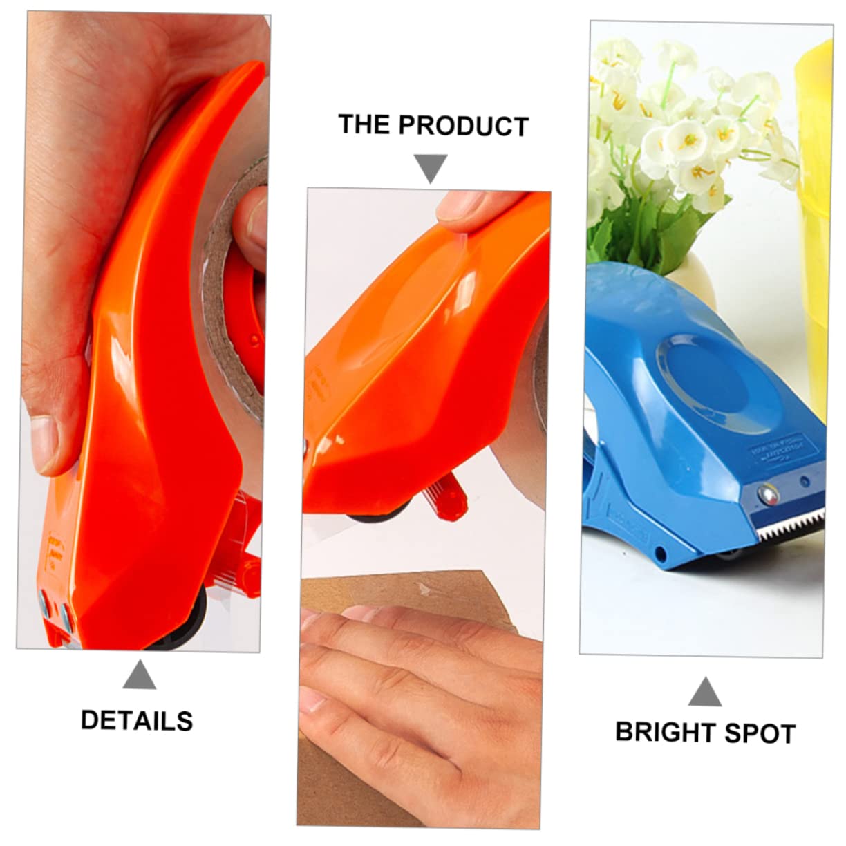 Gadpiparty 3 Sätze Teiliges Klebebandabroller Set Ergonomisch Handlich Mit Starker Schneidekraft Für Paketklebeband Bis Transparentes Kunststoffmaterial Zum Schnellen Und 3 Stücke * 3