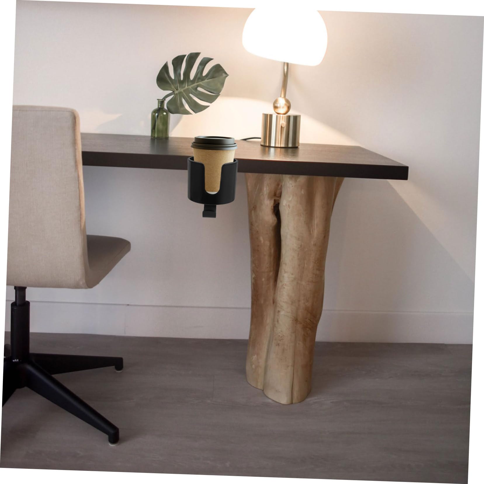 Alipis Portabicchieri da Tavolo Diametro 4 Pollici in Lega di Alluminio e Plastica, Facile da Installare con Gancio Porta Cuffie Rotante per Scrivania e Gaming Desk