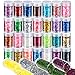 32 Farben Glitzer Set Chunky Glitter Holographische Pailletten, FANDAMEI Irisierende Pailletten für Festival Dekoration, Basteln, Nagelkunst, Party, DIY
