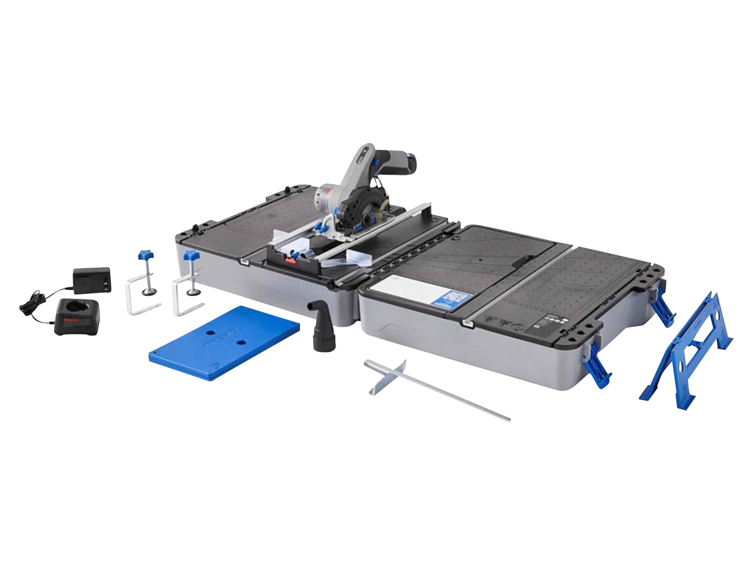 Dremel Blueprint 12 V Portable Saw Station with 1 x 12 V Cordless Compact Saw, 1 x Sawing Station, 1 x 2.0 Ah Battery, 1 Charger, 1 x Multi-Material Blade, 1 x Cutting Guide, 2 x Clamps