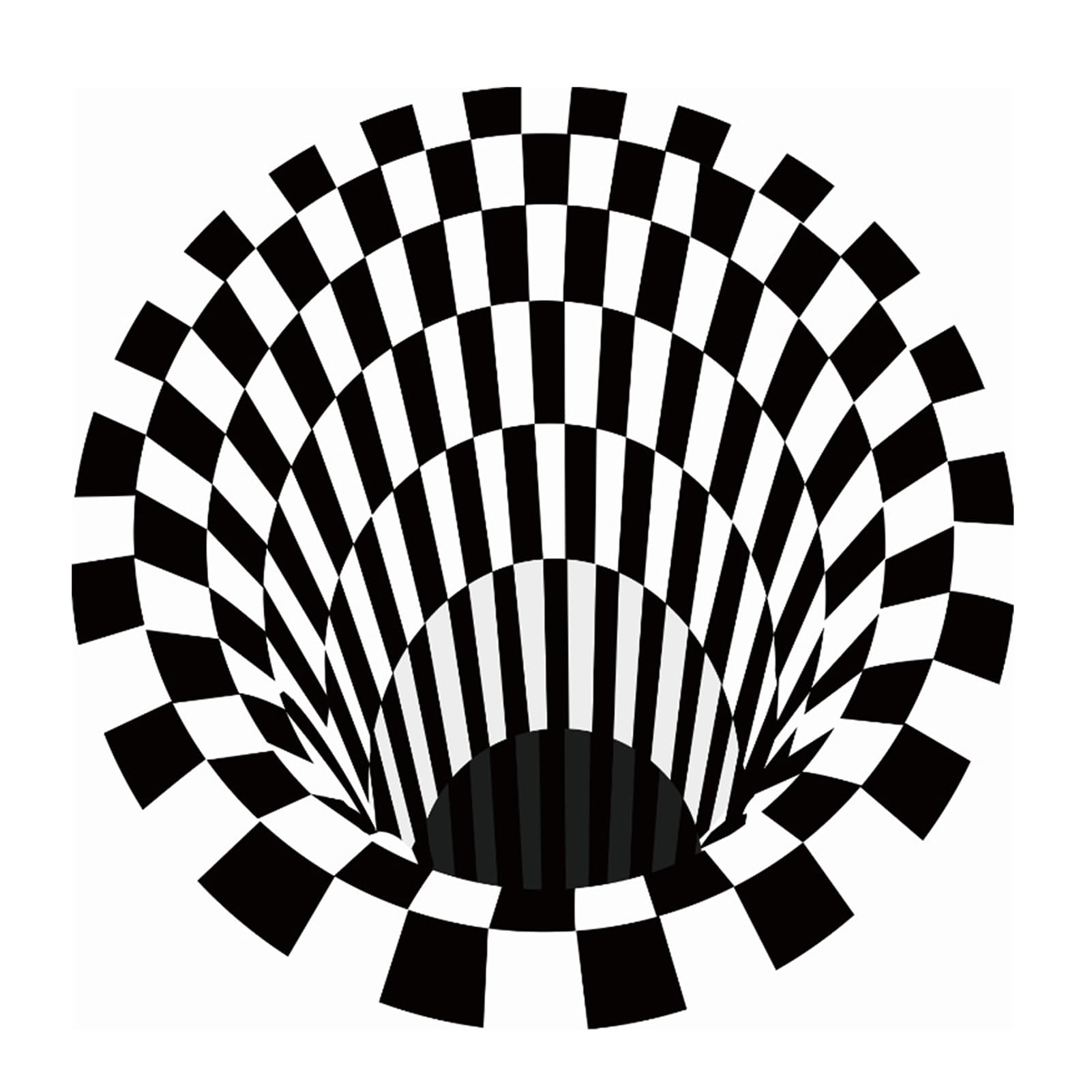 Paillasson 3D pour salon : grand tapis rond à illusions d'optique moderne