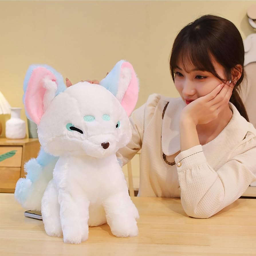 Amazon.co.jp: かわいいキツネのぬいぐるみ、愛らしい九尾のキツネの