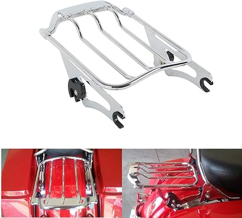 Miniatura 2 de TCMT Portaequipajes de Ala de Aire Two-UP Montaje Compatible con Harley Touring Street Glide Road King Road Glide 2009-2025 Electra Glide 2010-2013,