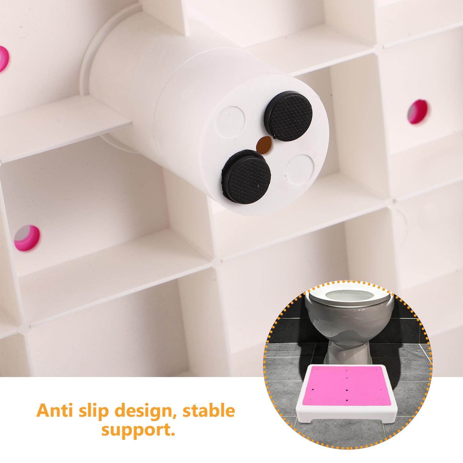 Homoyoyo Sgabello per Wc Antiscivolo in Plastica Rosa, Comodo e Facile da Pulire, Alta Capacità di Carico, e Anziani in Bagno e Toilette