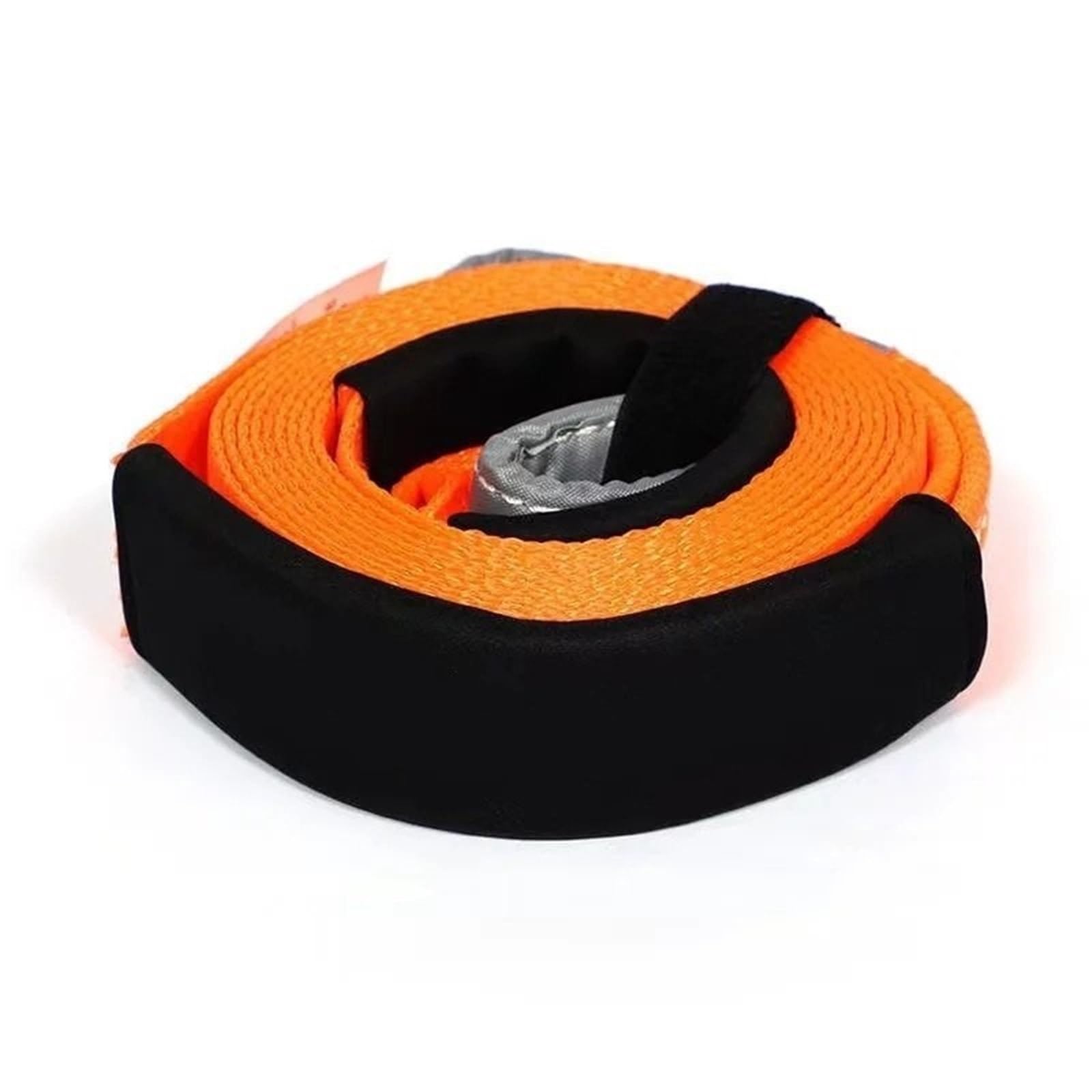 Hak holowniczy do wciągarki 5M5T lina holownicza do samochodu ratownictwo awaryjne mocna lina holownicza poliester pas przyczepy samochodowej hak holowniczy samochodu stal hak liny wciągarki(Orange)