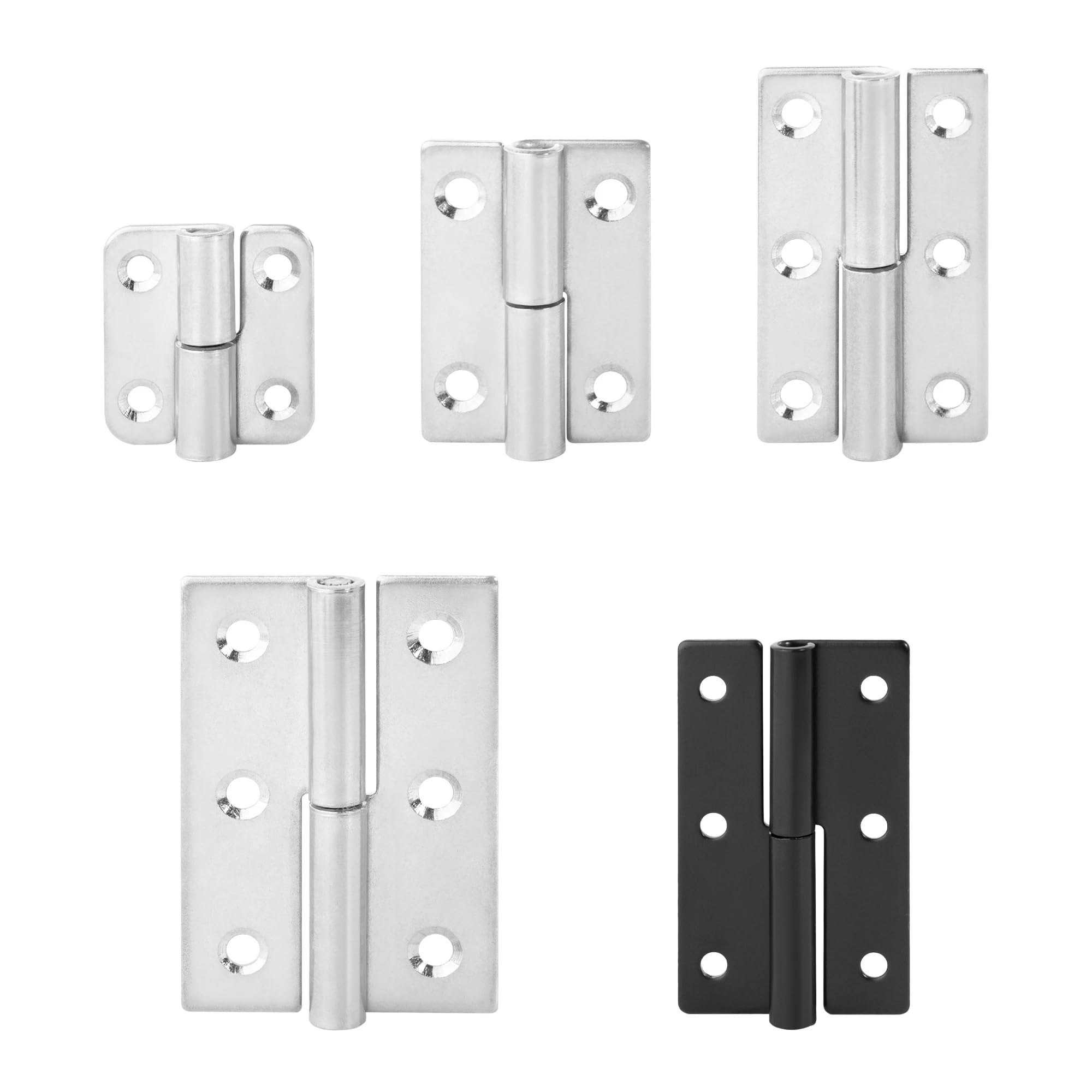Bisagra desmontable de acero inoxidable de 2 uds., bisagras de puerta de muebles de madera extraíbles negras de 270 grados for armario, caja de armario(Black 62mm Left)