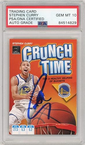 Miniatura 1 de Stephen Curry 2019-20 Panini Donruss Autographed Crunch Time Card #12- PSA/DNA 10