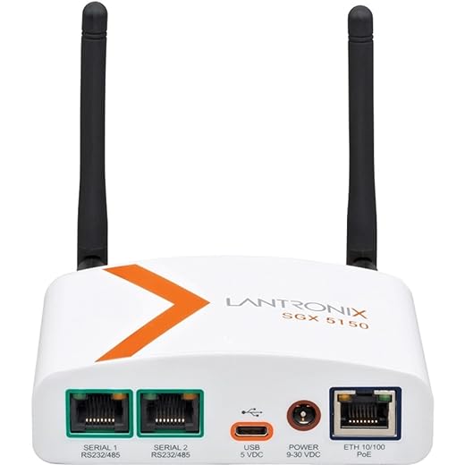 Lantronix SGX 5150 Wireless IoT Gateway, 802.11a/b/g/n/ac, 1xRS232 (RJ45), USB, 10/100 Ethernet, modelo dos EUA