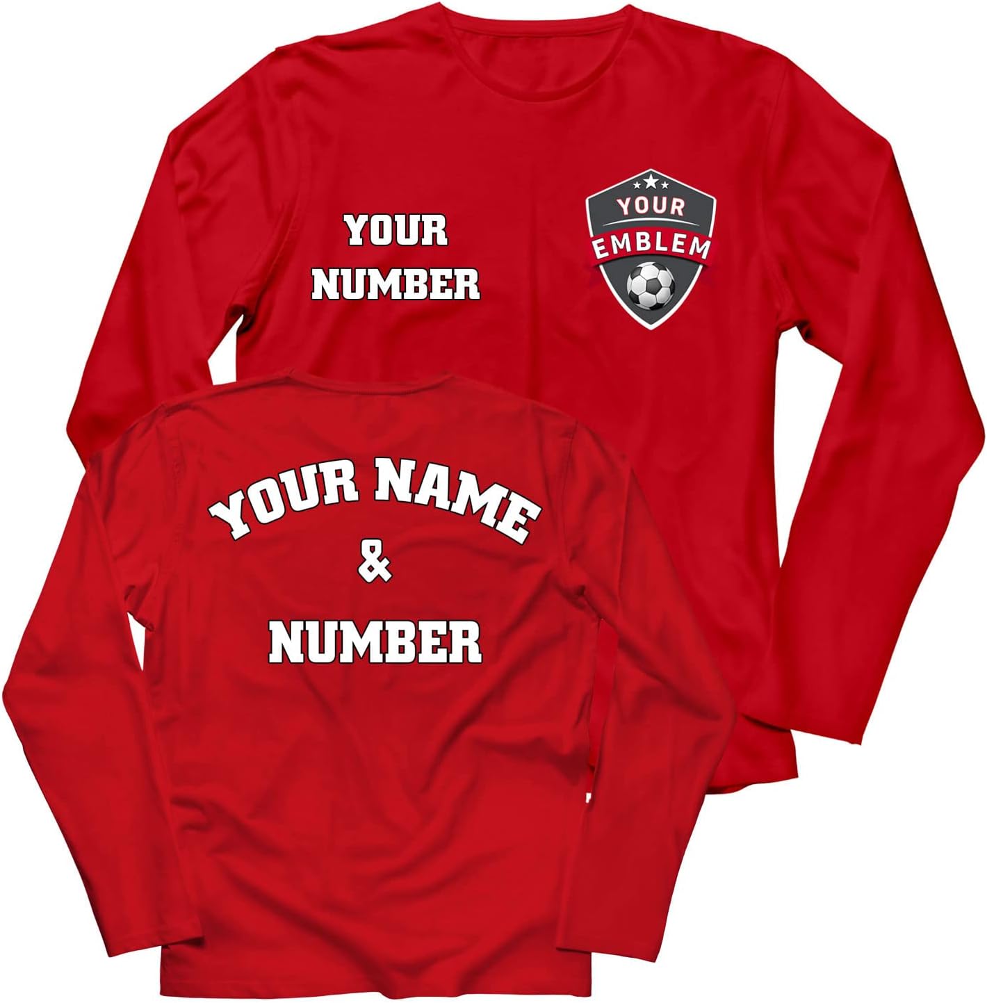 lepni.me Mens Football Shirt with Your Favourite Club Emblem Personalized Name Number Custom Jersey Flag Badge Sport Season