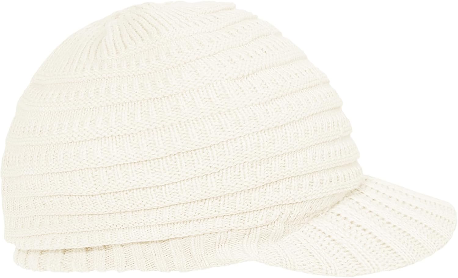 Womens Satin Lined Beanie Slouchy Winter Knit Hat Newsboy Hat with Brim Silk Lined Beanie - Image 6