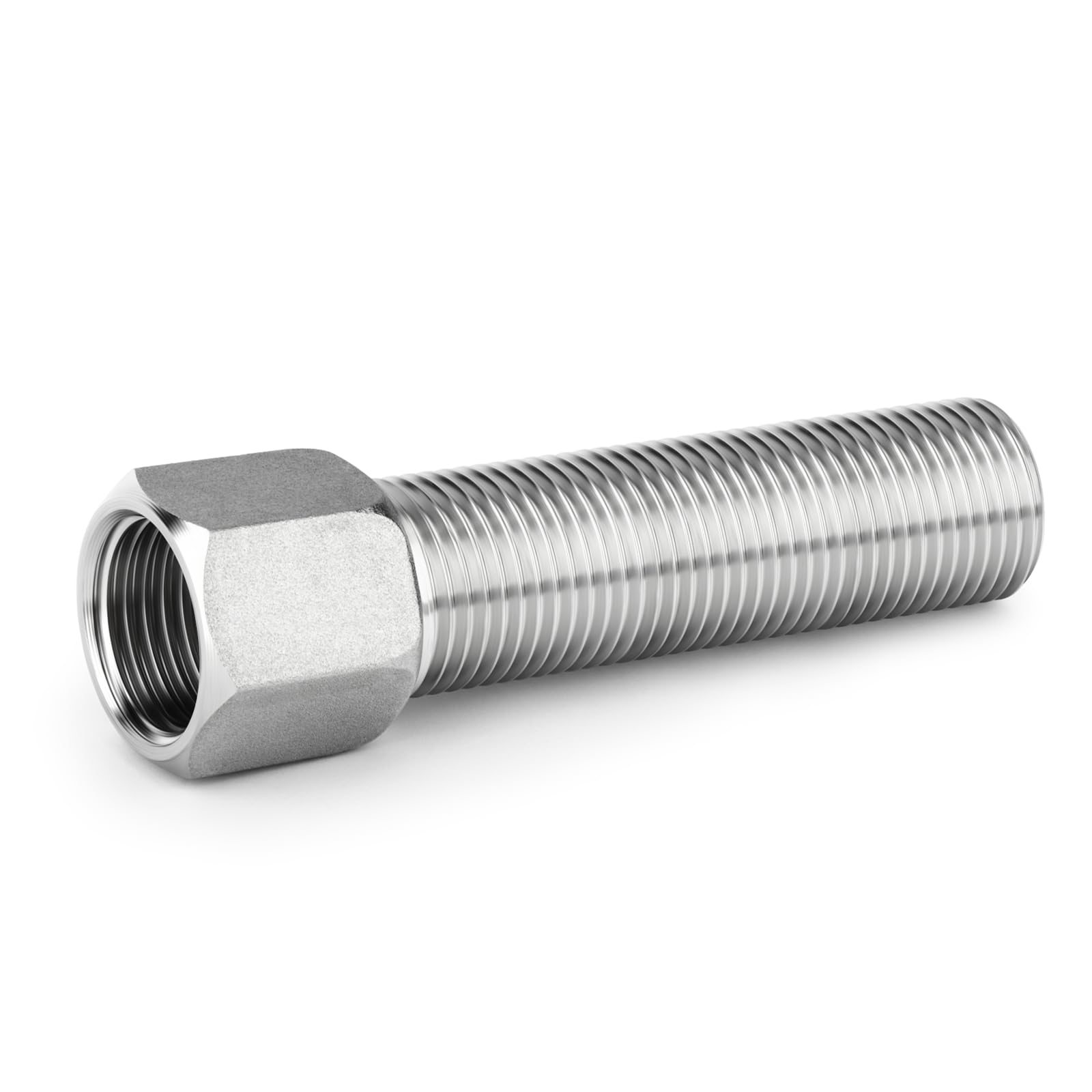 TAISHER 2 szt. złączki do rur ze stali nierdzewnej 304, adapter sześciokątny przedłużający, rura męska 1/5.1 cm x rura żeńska 1/5.1 cm, długość 100 mm/3,94 cala
