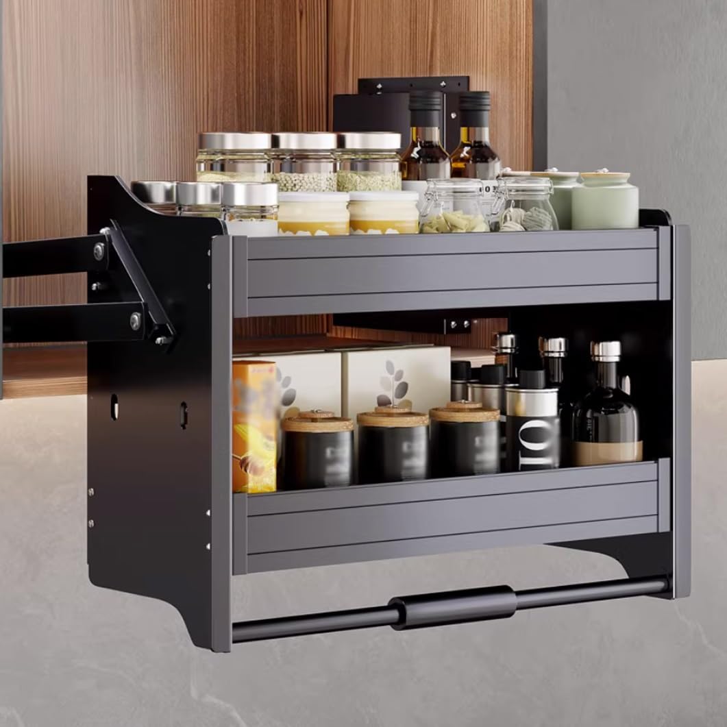 Organisateur d'Armoires Coulissant pour Cuisine : Rangez vos Épices et Casseroles sans Effort