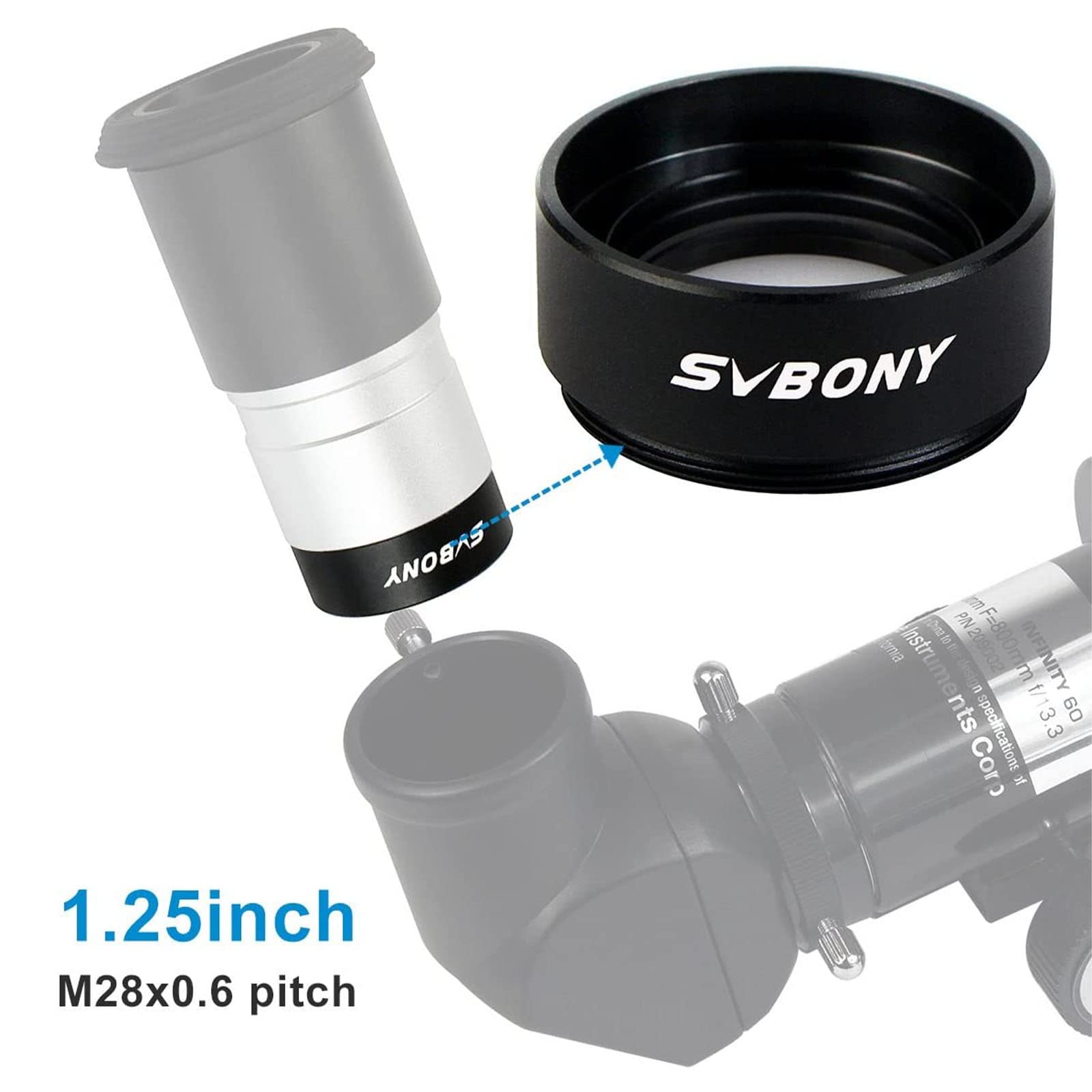 Réducteur De Focale 0.5x 1.25 Pouces - Lentille Pour Télescope Oculaire Astronomie - M28
