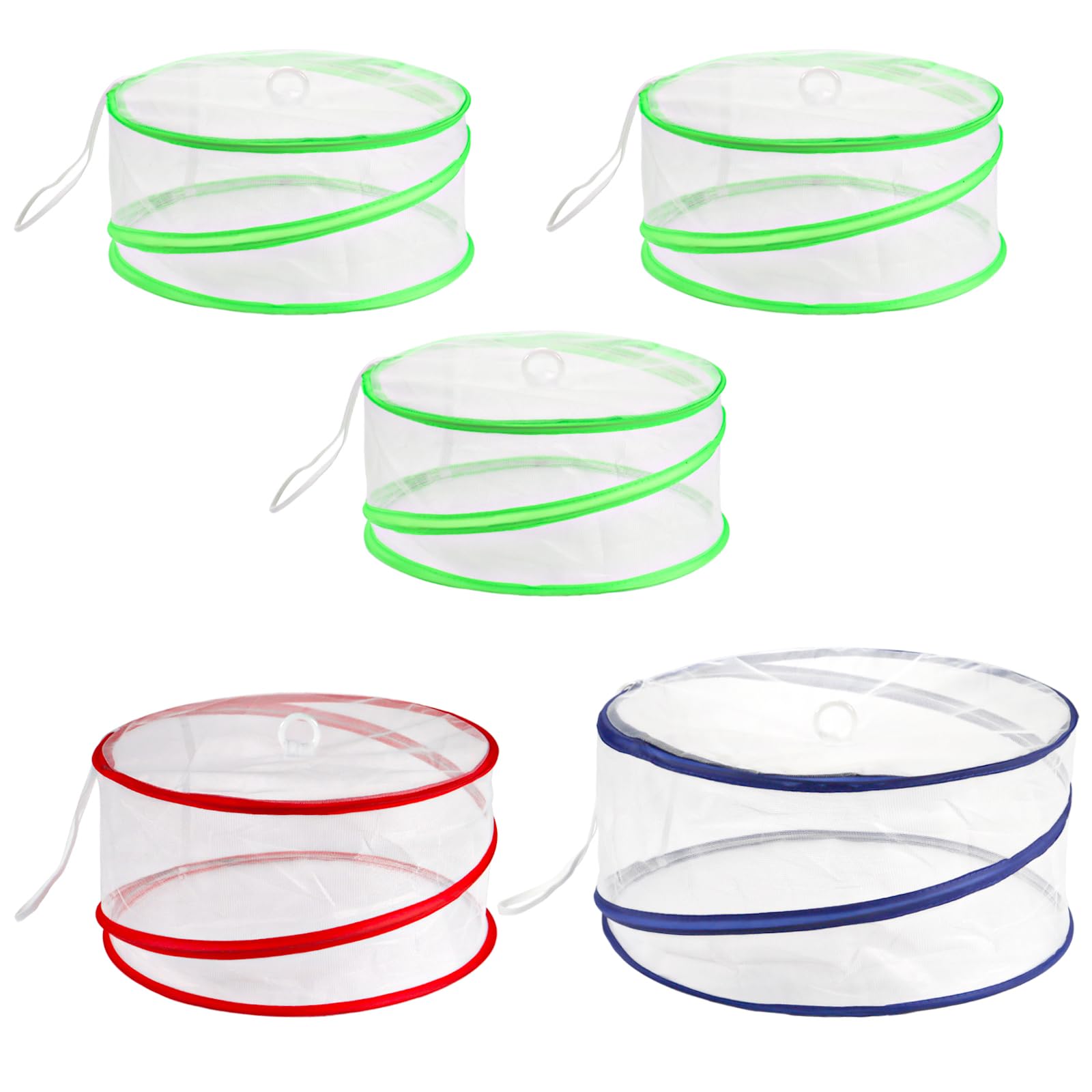 SYF-UN 5 Mesh Pop-Up Food Covers Collapsible Net Domes Insect Fly Proof Fine Mesh Screen Tents for Fruit, Kitchen, and Outdoor BBQs, Picnics, Camping