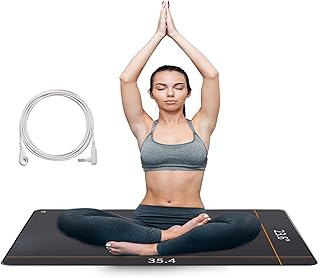 Grounding Mat,35.4x23.6 inches,Reconnect to The Earth EMF Recovery,for Foot Therapy, Universal Grounding Sleep Mat, Grounding Yoga Mat,Improve Energy,Sleep Assist and Helps with Anxiety Black