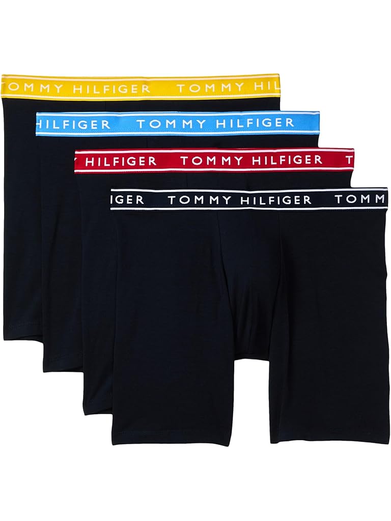 Blue Tommy Hilfiger Cotton Stretch 4-Pack Boxer Brief