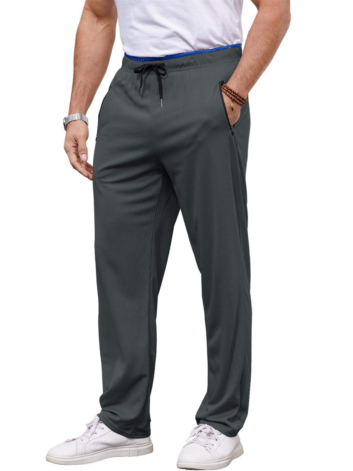 Pantalon CháNdal Hombre con Bolsillos Cremallera Ligeros Pantalon Deporte Hombre Cintura EláStica Fit Largo Deportivos Pantalones de Trabajo Hombre para Jogger Running Gym