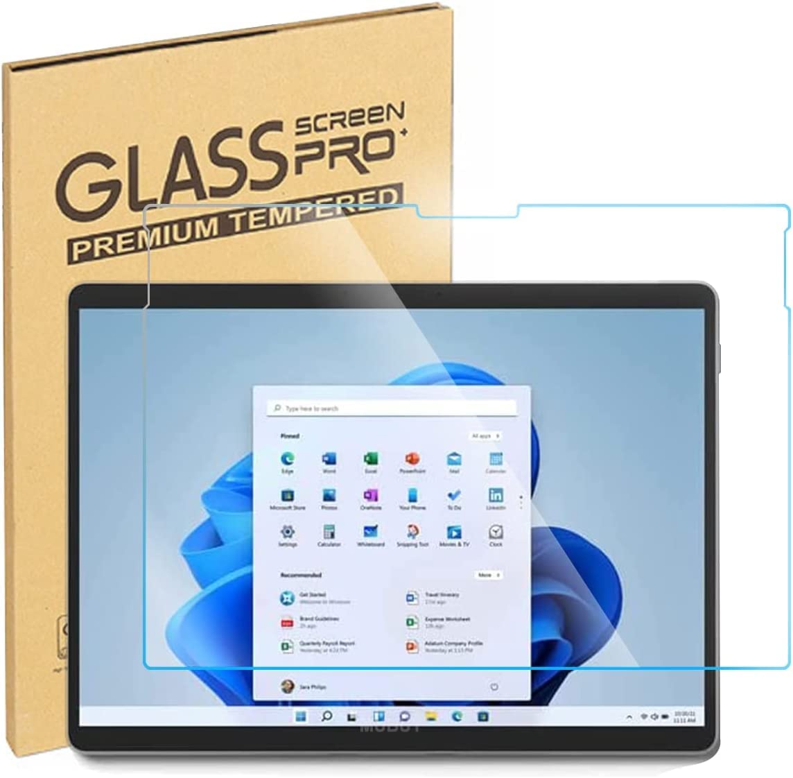 Tempered Glass Screen Protector for Surface Pro 9 2022 / Surface Pro 8 2021/ Surface Pro X 2021-2019, Tempered Glass Screen Protector Compatible Surface pro 13" [9H Hardness] [Anti Fingerprint]