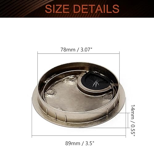 Miniatura 2 de MroMax Ojales de escritorio de aleación de zinc de 3.07 pulgadas, cubierta de agujero para cable, ojales de escritorio, organizador de cables para