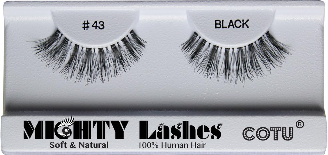 12 Pairs of Mighty Lashes by COTU #43 False Eyelashes 100% Human Hair