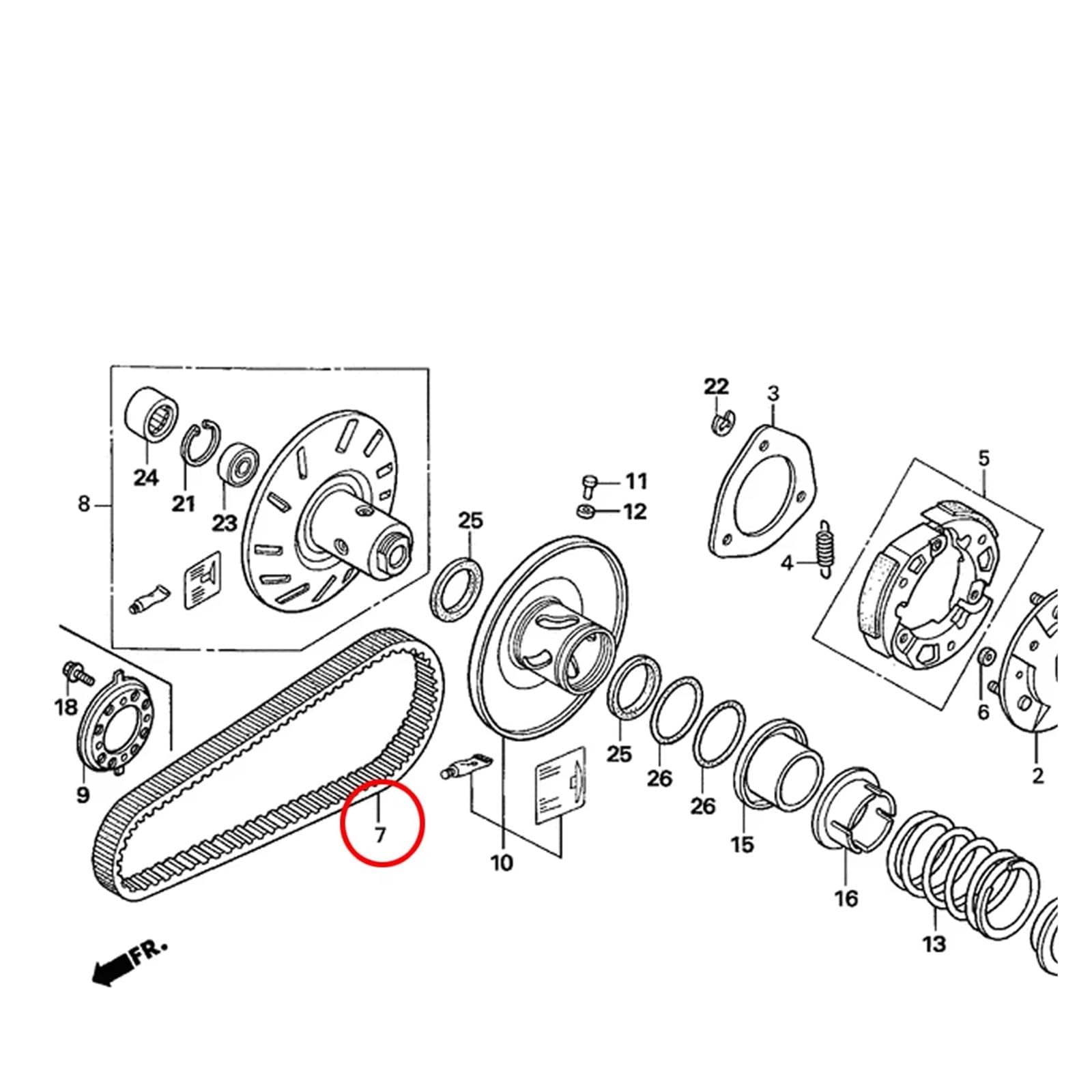 Correa de transmisión para Motocicleta Quadro 350 D, Correa de Embrague CVT para Scooter Quadro 350 S, Correa de distribución
