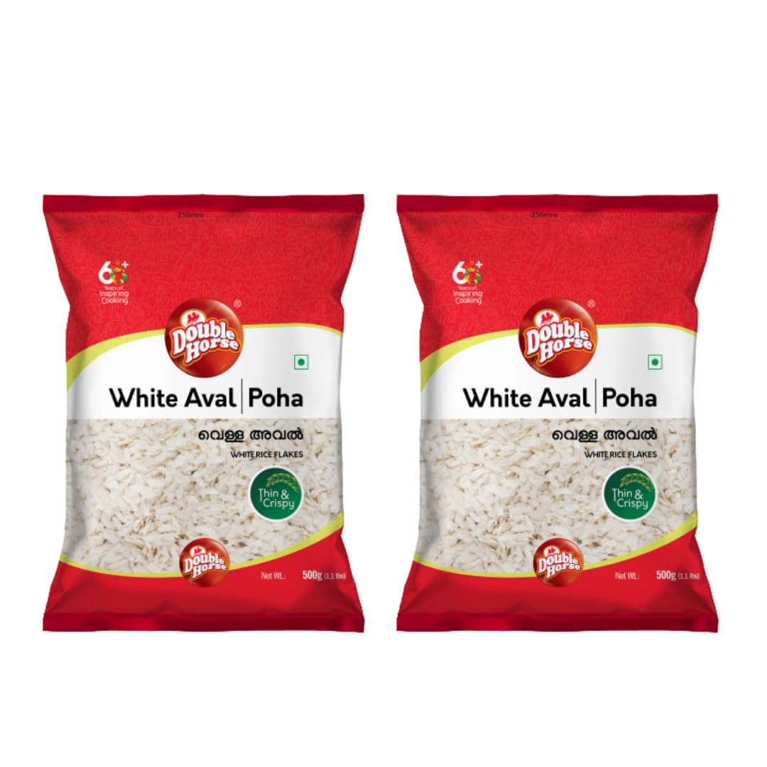 Double Horse White Aval-500 g (Pack of 2) | White Rice Flakes| White Thin Poha (B01BCIWZIS) Amazon Price History, Amazon Price Tracker