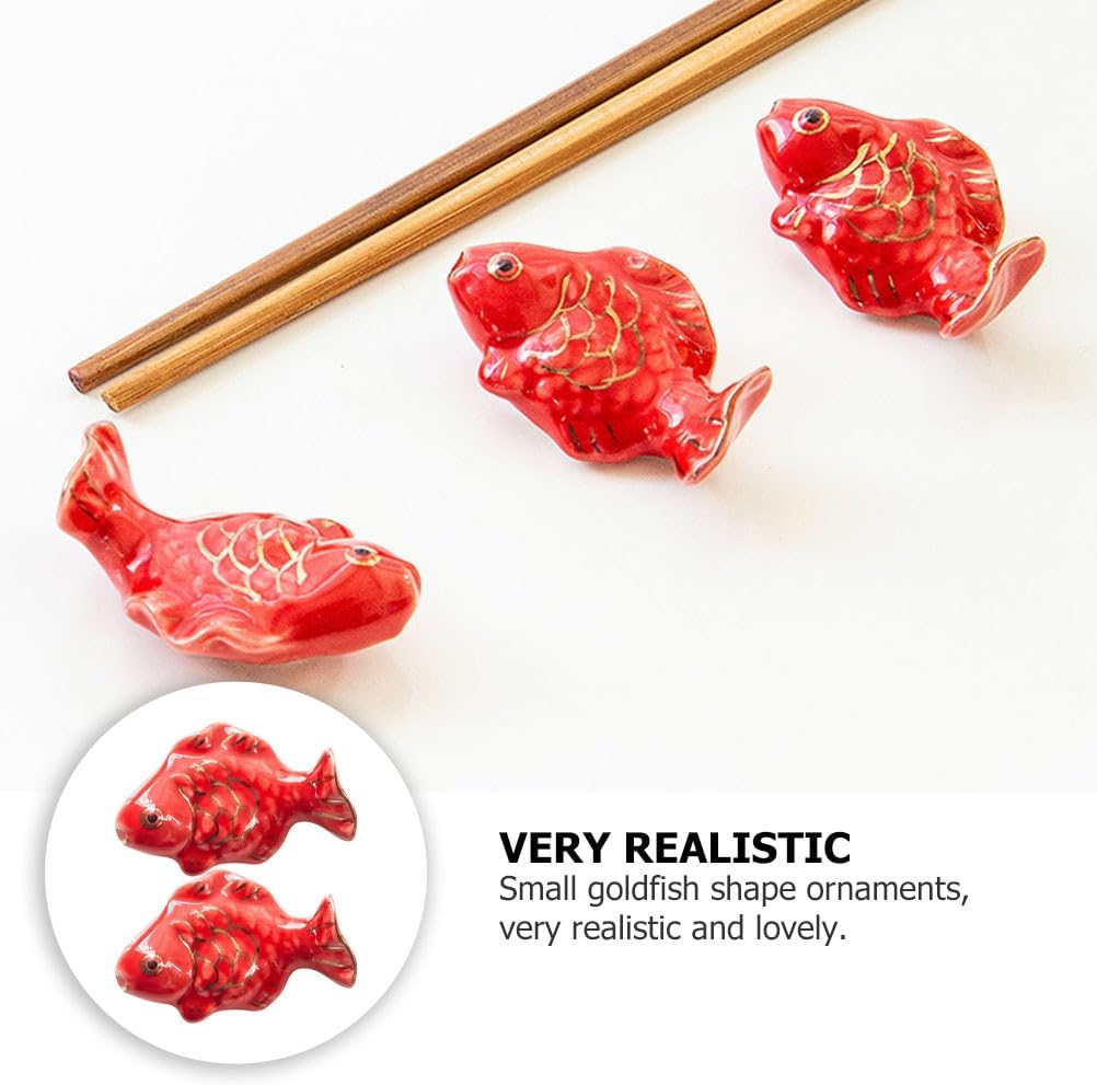Abaodam Ceramic Chopstick Holder Set of 2 Porcelain Chopsticks Rest for Tableware Cute Fish Shaped Chopstick Stand for Dining and Kitchen Decor 2.28X1.45X0.90In