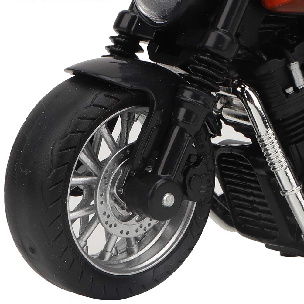 Generic Alloy Electric Motorcycle Model Toy with Light Music for Kids Gift, DropResistance Alloy Motorbike Model Toy for Children, Black/White, 4.7 * 2.9 * 3.1in (Black) — view 9