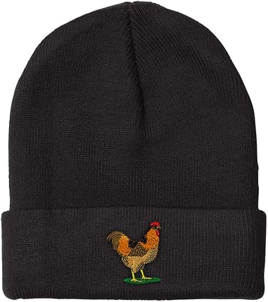 Rooster B Embroidery Acrylic Skull Cap 