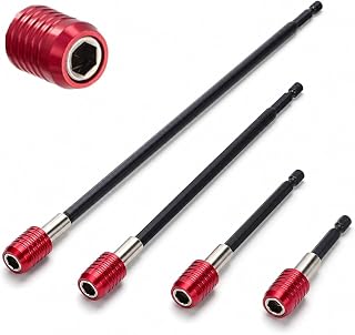 4-Piece Magnetic Quick Release Bit Holder Extension Set - 2" 4" 6" 12" 1/4" Hex Shank Drill Bit Extender with Locking Mechanism for Impact Driver and Screwdriver