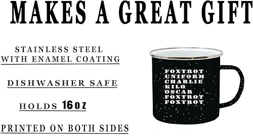 Miniatura 4 de Rogue River Tactical Foxtrot - Taza de café esmaltada para campamento, regalo para veterano militar o servicio activo