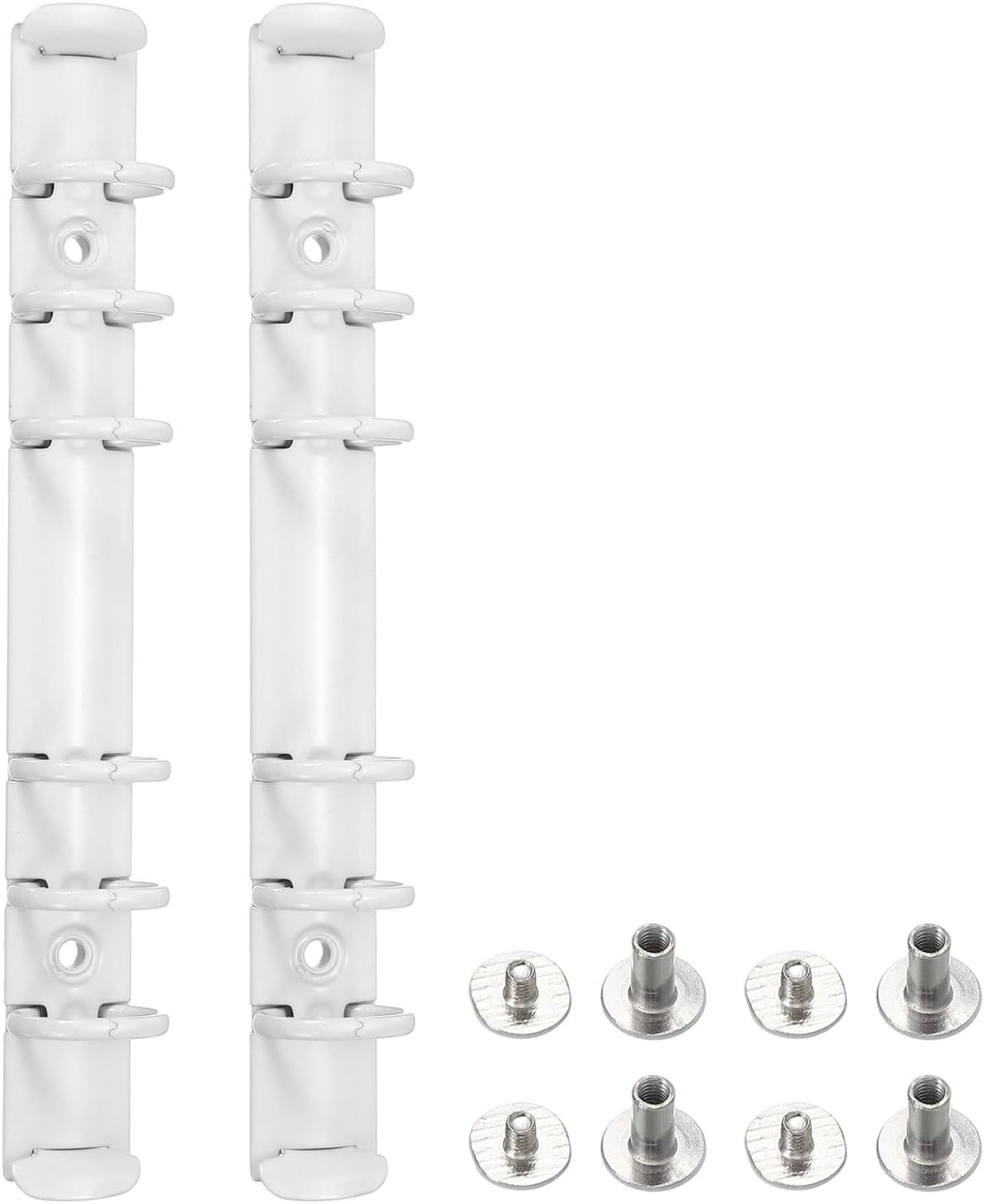 PATIKIL A6 6-Hole Ring Binder Mechanisms, 2 Set Binder Spines Replacement for Office Planners Documents Recipes Organization Storage, White
