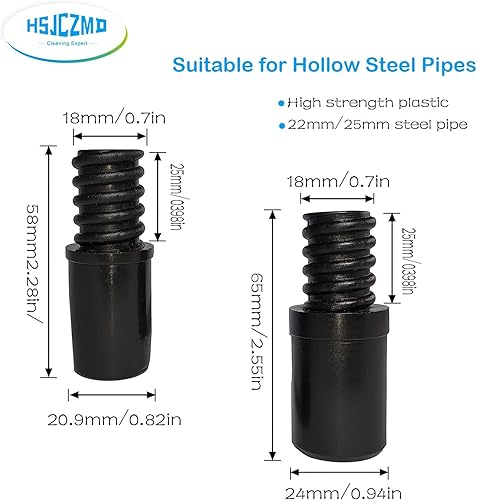 Miniatura 5 de Repuesto de punta roscada, punta de repuesto de Italia americana para poste de extensión o poste telescópico, extremo roscado adecuado para tubos de