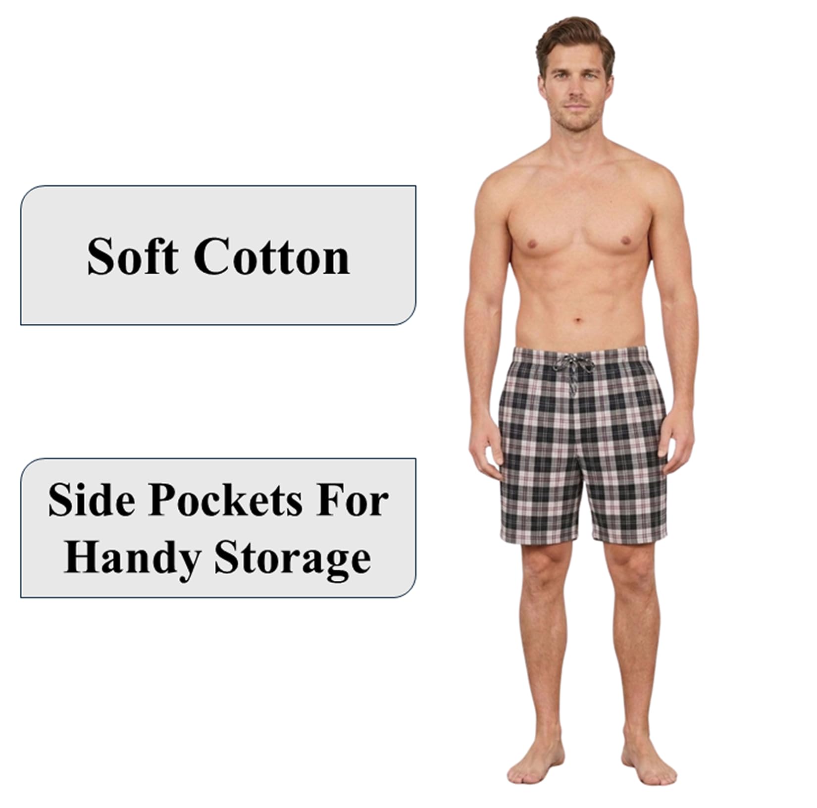 Men's Short Lounge Wear Pants Nightwear (Two Pack) Pyjama Bottoms Sleepwear
