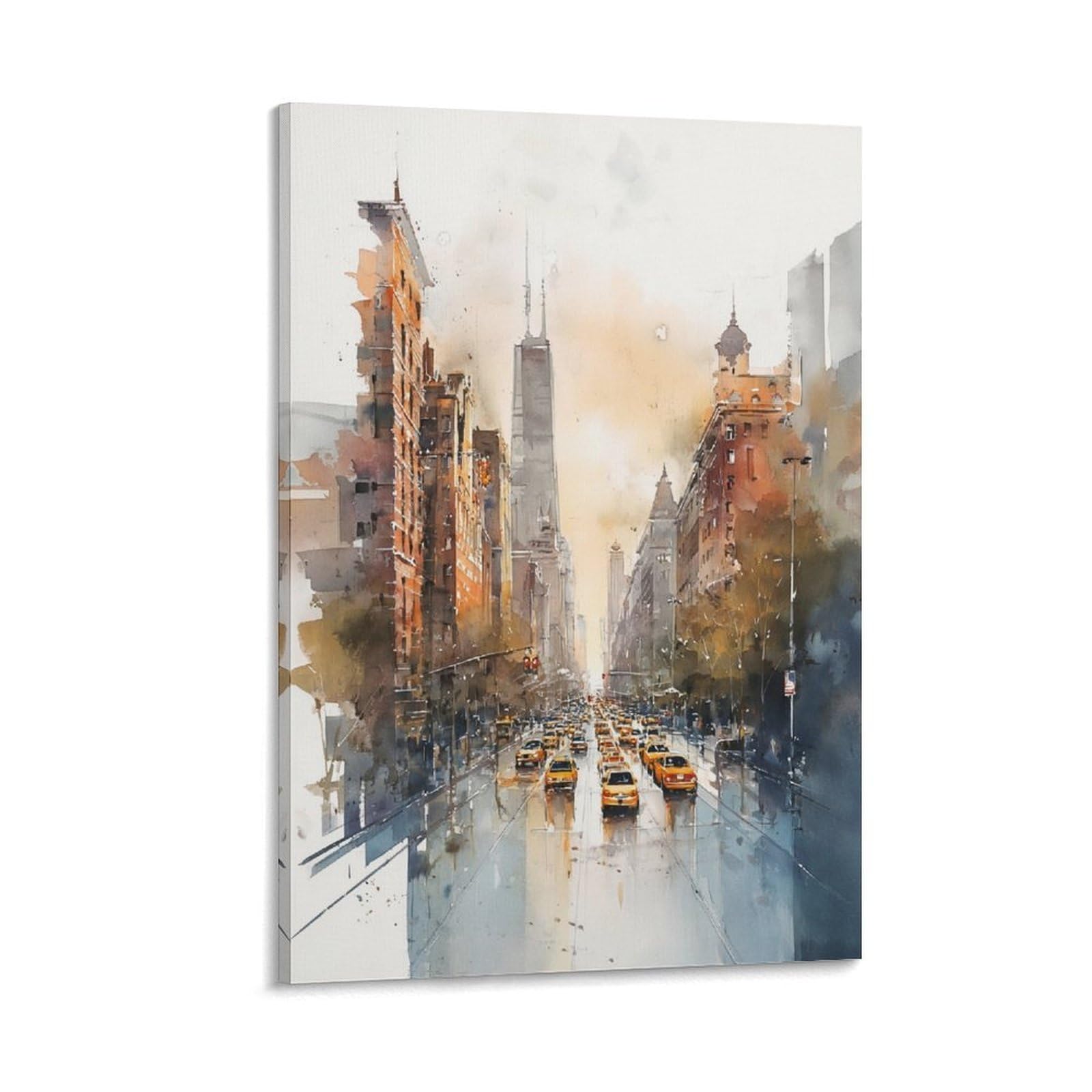 XWYMXZ Los Angeles Watercolor 20x30inch(50x75cm) Vintage Travel Poster Watercolor Canvas Art