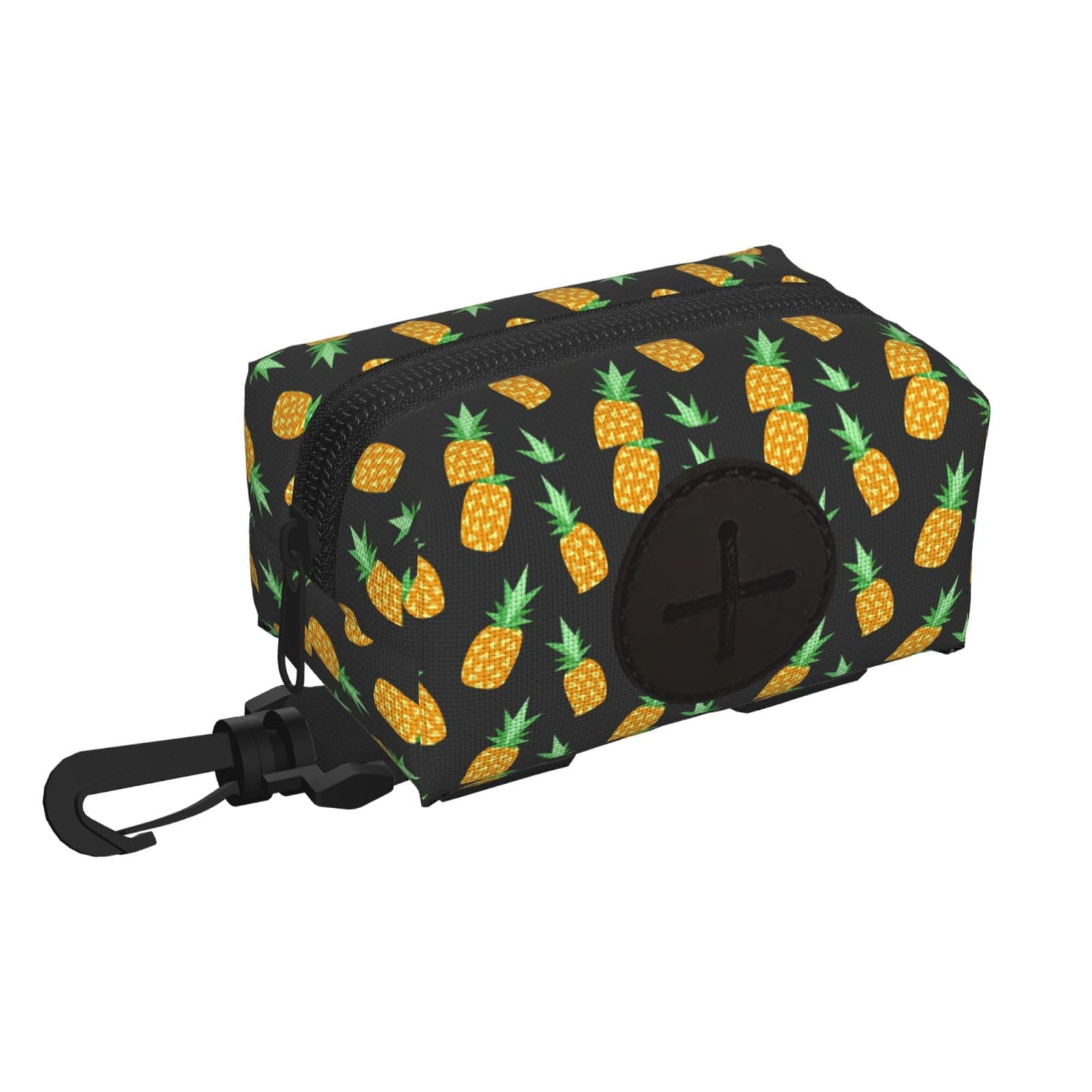 Pphgut Black Pineapple. Print Waterproof Pet Waste Treat Bag Outdoor Walking Hiking Pouch Camping Accessory