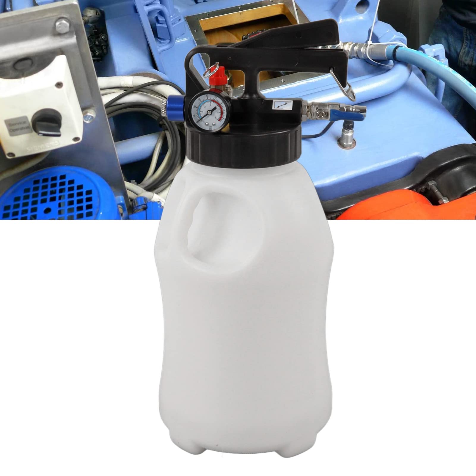 Ejoyous Herramienta Neumática de Recarga ATF de 6L, Extractor y Dispensador de Aceite Metálico con 13 Adaptadores para un Eficiente del Líquido de Transmisión