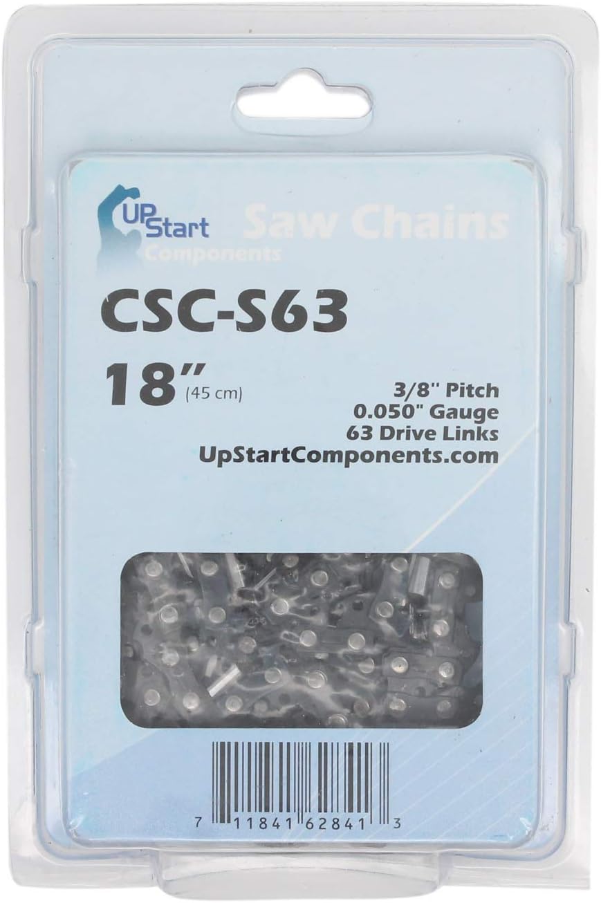 UpStart Components 6 Pack 18-Inch S63 91PX Chainsaw Chain Replacement for Greenworks 14.5 Electric 20332 Chainsaw (18" Length, 3/8" Pitch, 0.050" Gauge, 63 Drive Links)